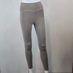 Activewear High Waist Pocket Leggings Taupe Athletic Workout Pants Women XS